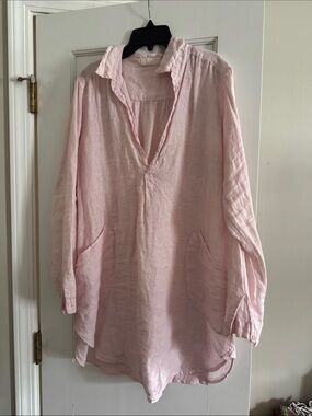 CP Shades Teton Linen Tunic Blouse Top Pink Lavendar, size S, great condition